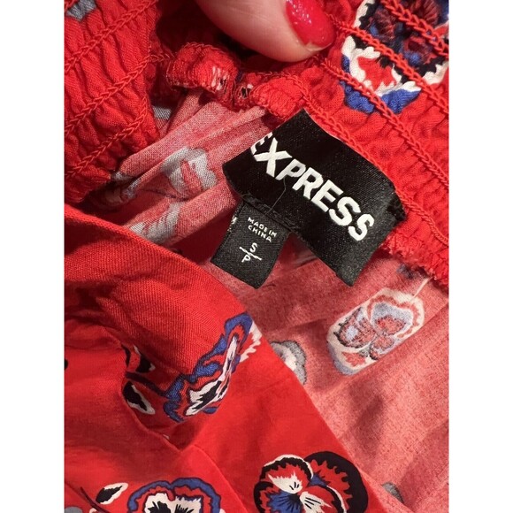 Express Maxi Skirt Womens Small Floral Faux Wrap Front Slit Pull On Y2K Feminine - Picture 3 of 7